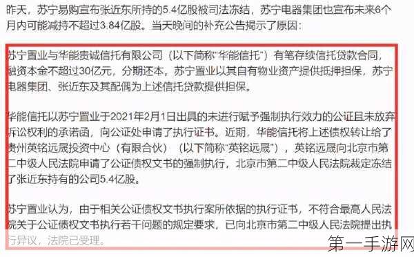 苏宁易购大股东陷重整风波！电商巨头未来何去何从？💡