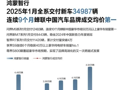 问界M9领跑鸿蒙智行市场，一月劲销12483辆🚗💨