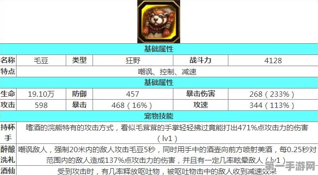 火炬之光手游毛豆宠物全攻略🔥技能搭配与属性解析！